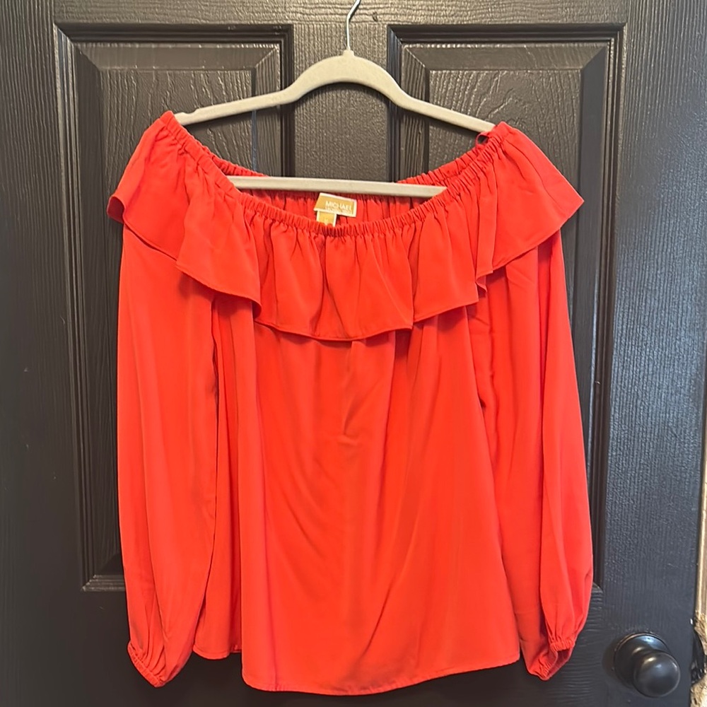 Off-Shoulder Red Blouse